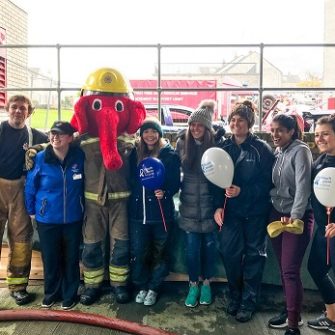 Members of Clydebank firestation, Dominos Clydebank and the Clyde Dental team