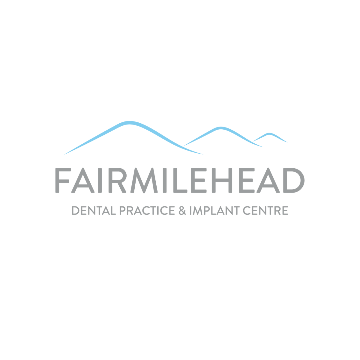 Logo of Fairmilehead Dental Practice and Implant Centre featuring stylised mountains and text.