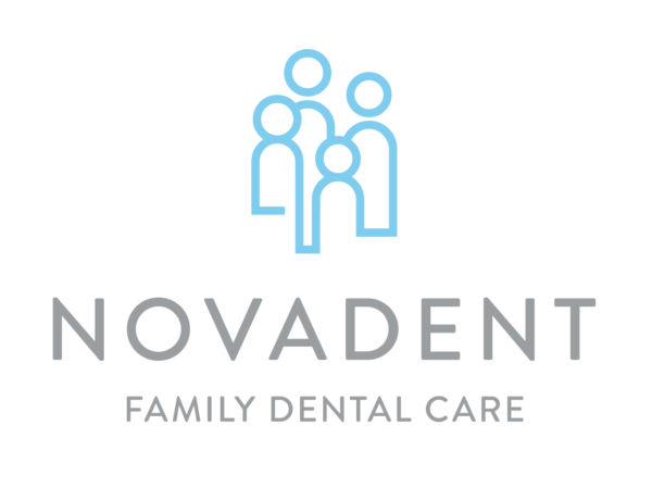 Logo of Novadent Family Dental Care featuring stylised figures and text.