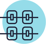 A simple orthodontic icon shows paired brackets and connecting wires, reflecting ceramic braces with a discreet look.