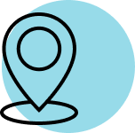 A black outline location marker sits inside a light blue circle, reflecting Clyde Munro practices across Scotland.